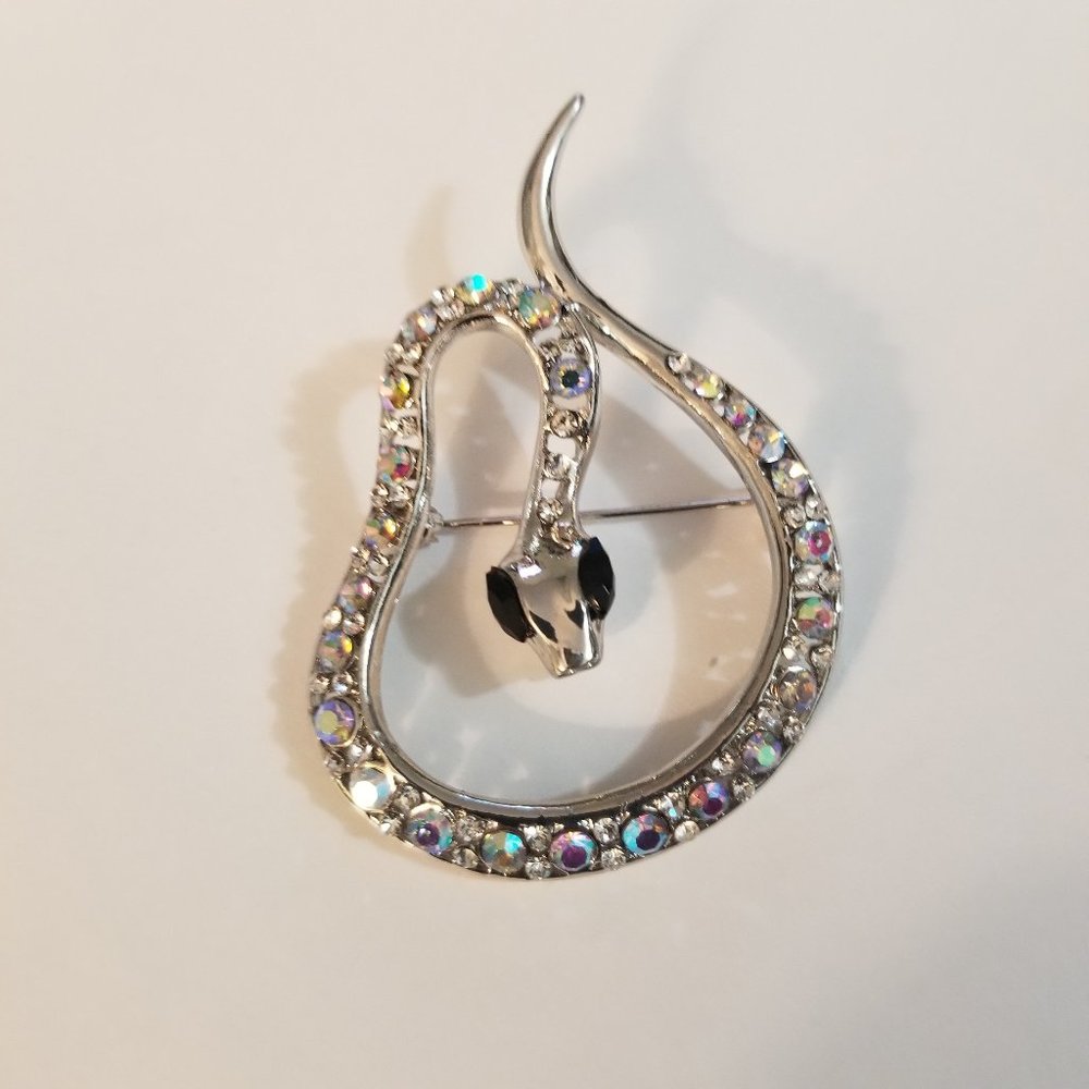 AB Crystal Snake Brooch